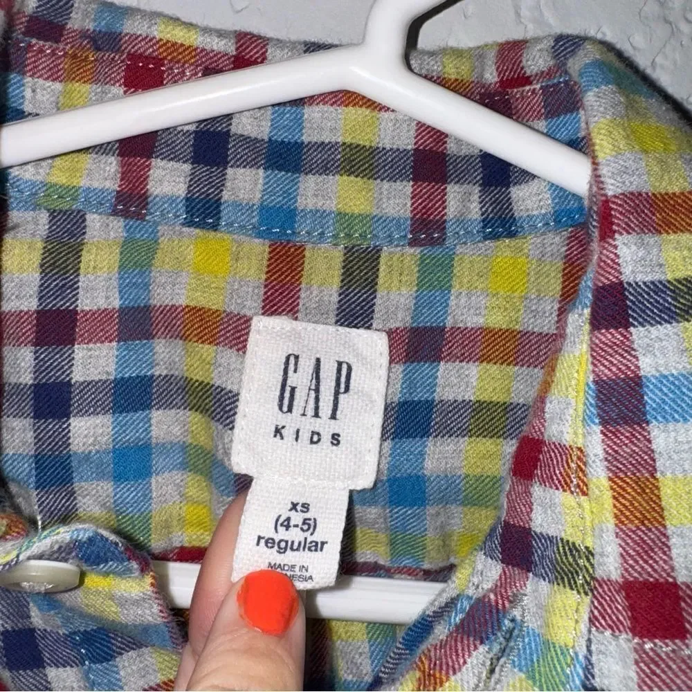 Kid's GAP Colorful Plaid Button-Down Shirt